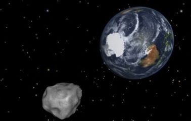  This NASA graphic obtained depicts the Earth flyby of asteroid 2012DA14.