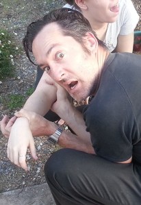 Author Huck Walker doing a little research for his novel "The Griefing."