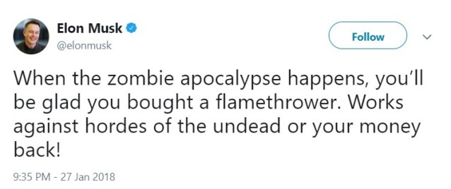 Elon-Musk-tweet-zombie-flamethrower